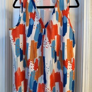 Colorful Abstract Sleeveless Top